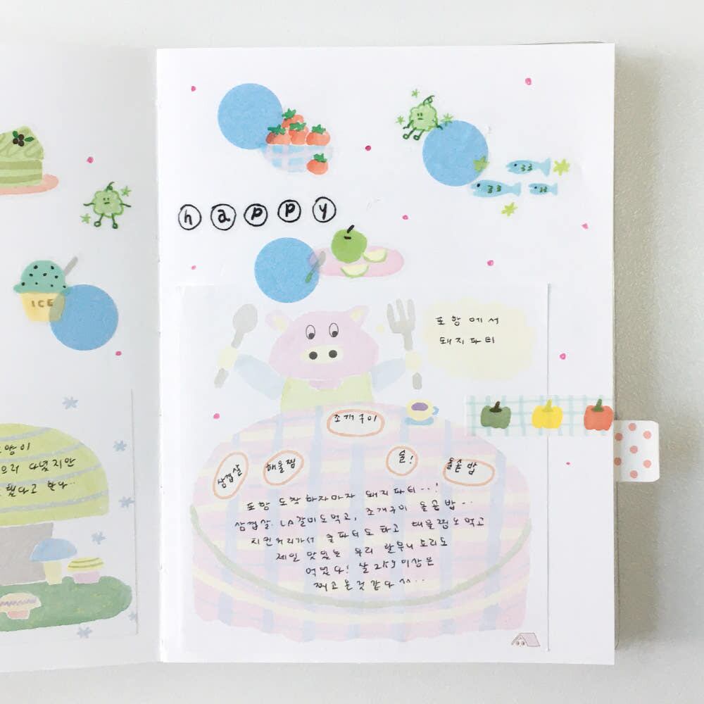 zafa】マスキングテープ 신선한 키스컷 glen キスカット | 韓国文具