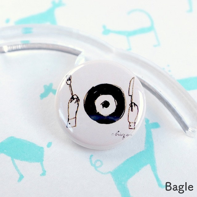 【CHIQON】ROUND  缶バッチ「Bagle」