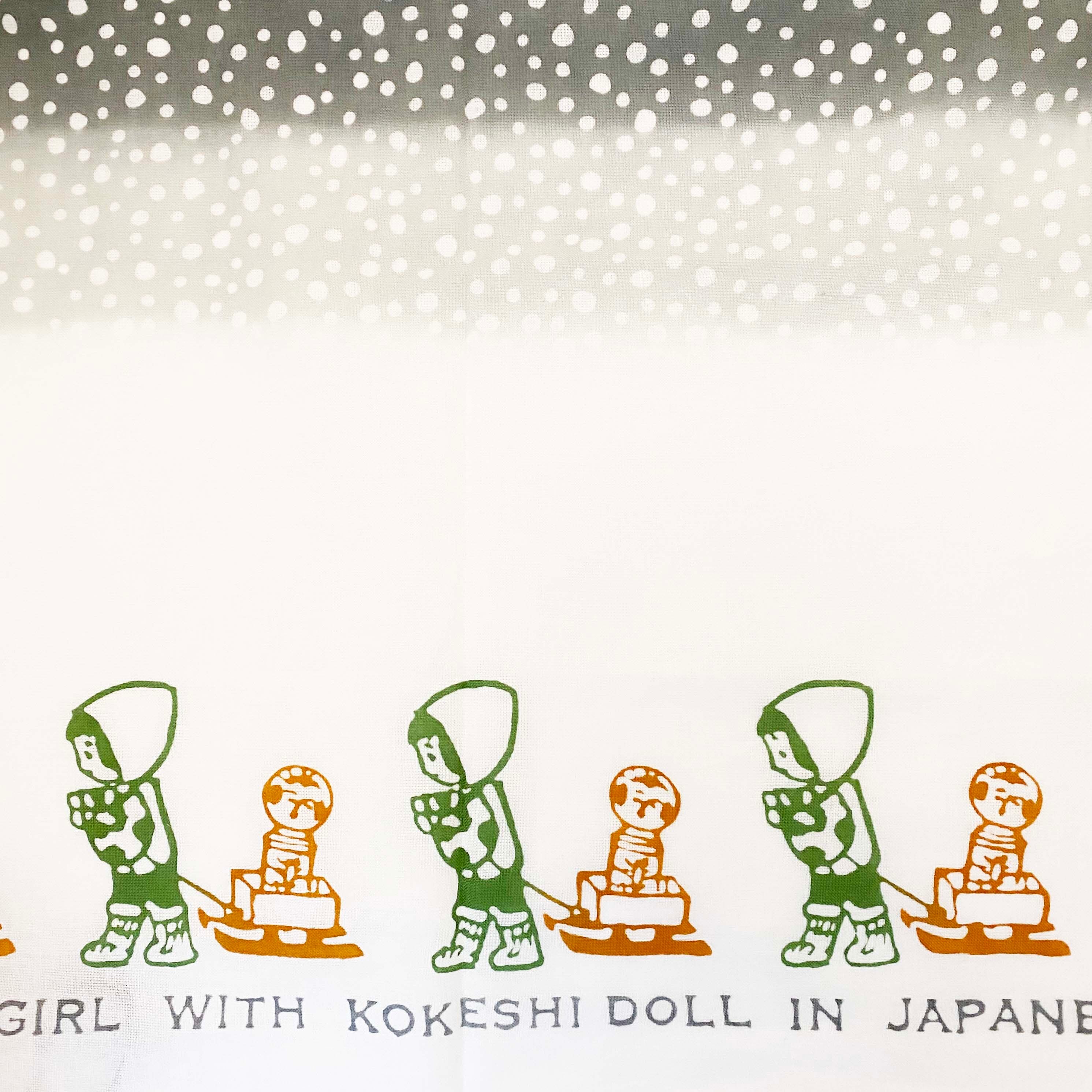 谷内六郎　こけし手ぬぐい（冬）