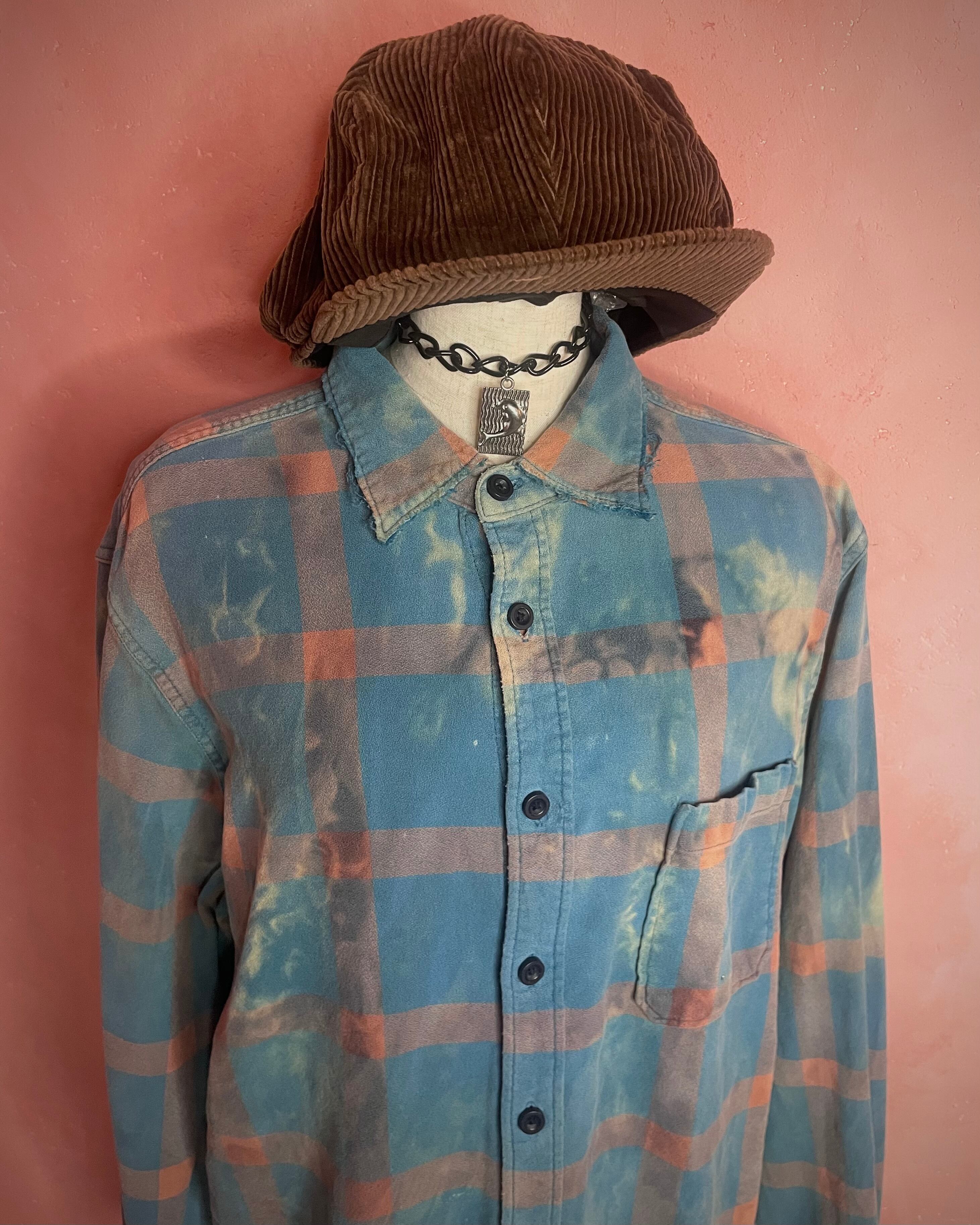 used custom bleach flannel shirt[Disarmed]