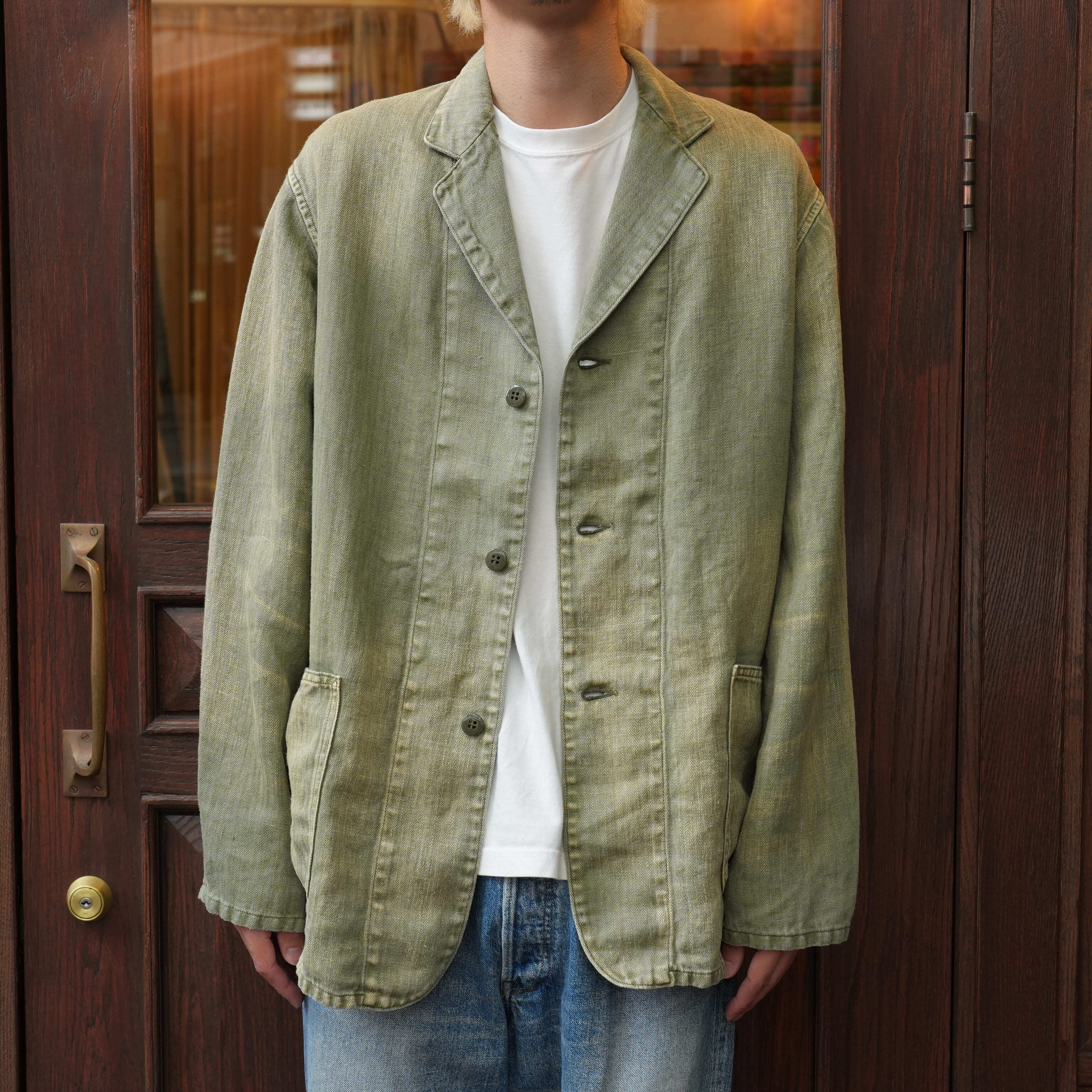 HERILL(へリル) 26SS "HBT Linen Workjacket" -Olivedrab-