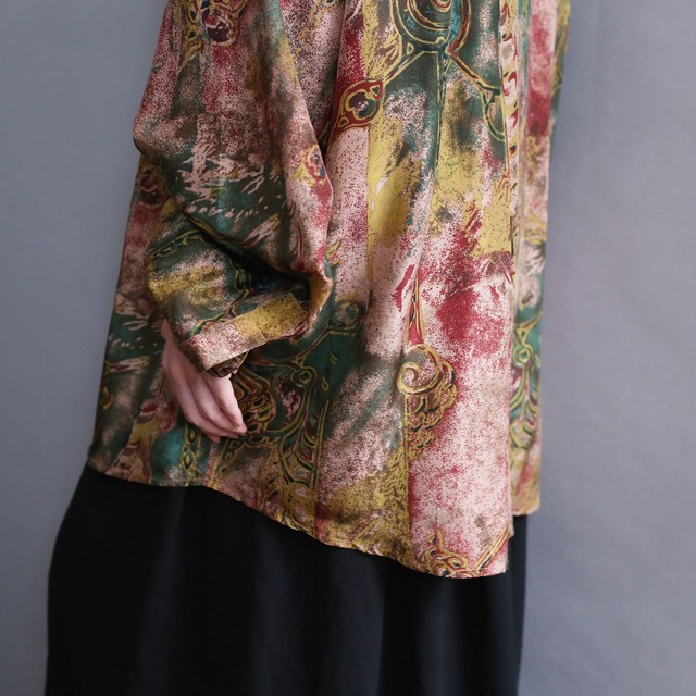 art noise graphic pattern l/s silk shirt