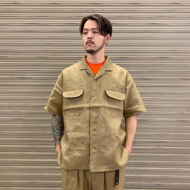 Nigel cabourn リネンシャツ カーキメンズ - シャツ