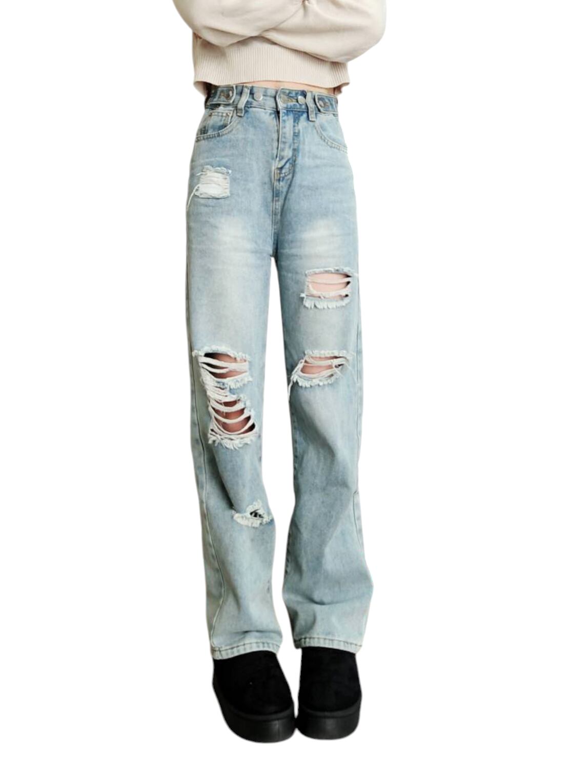 デニム ダメージジーンズ レディース