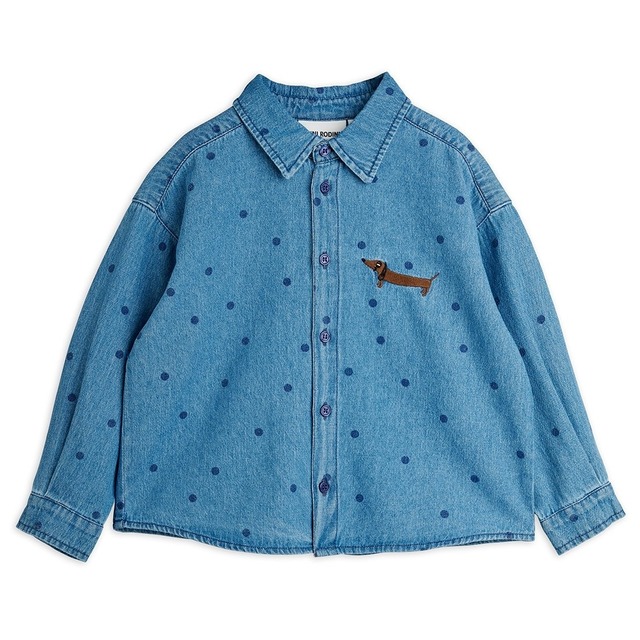 MINI RODINI/Dotted Denim shirts