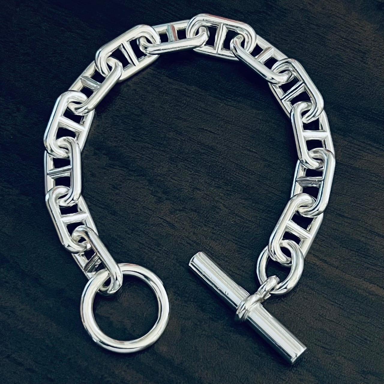 VINTAGE HERMES Chaine d'Ancre Bracelet GM Silver 800 VINTAGE HERMES Chaine d'Ancre Bracelet GM Silver 800