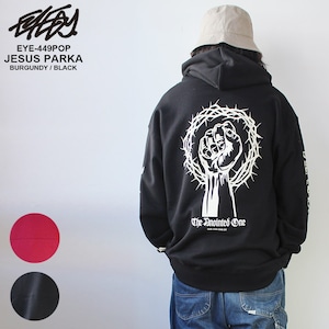 【 eye-449pop】EYEDY アイディー RAGE PARKA パーカー フーディー 怒り 拳 サイドプリント 大きいサイズ メンズ M L XL XXL XXXL おしゃれ