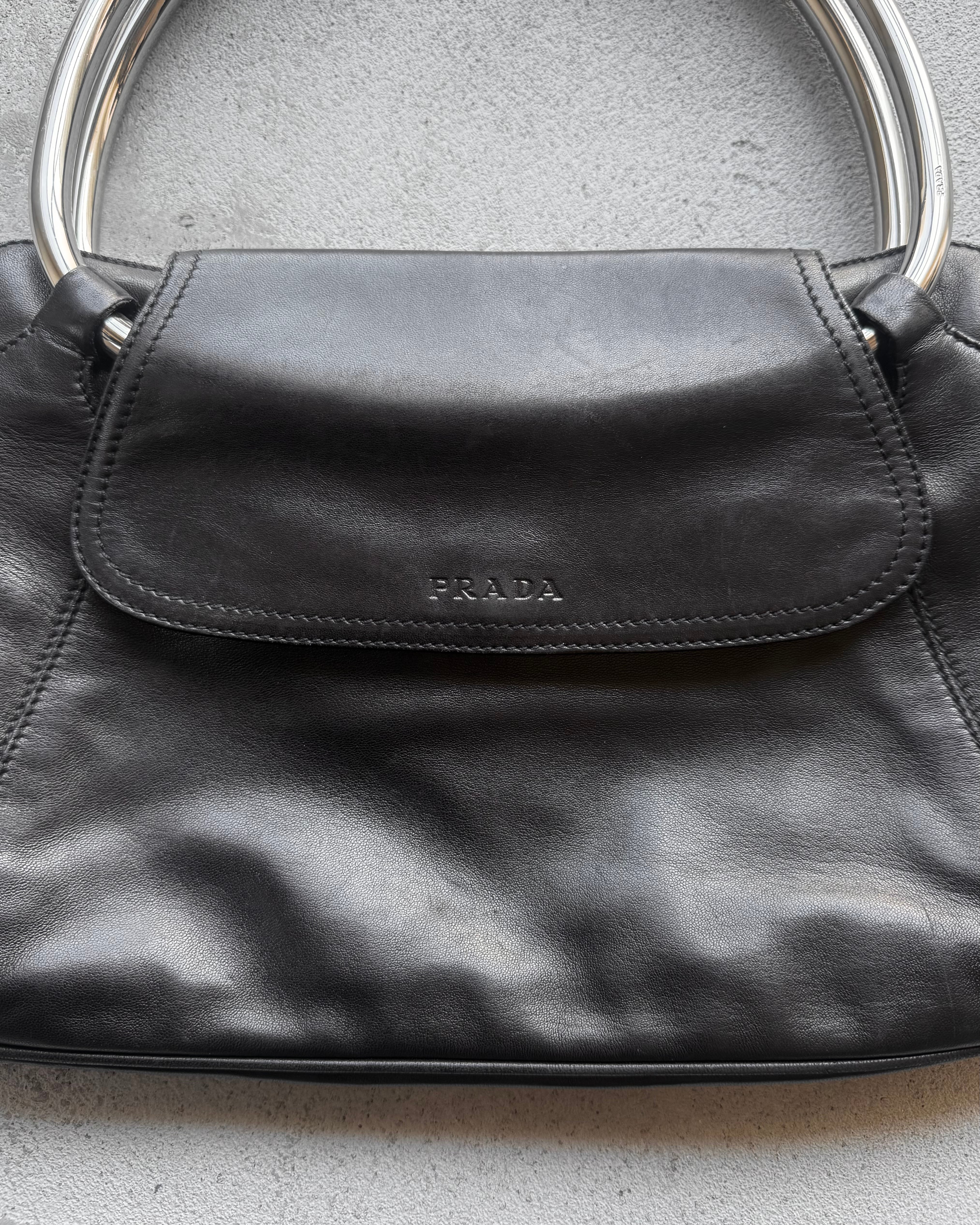SS2003 Prada Metal Bar Leather Bag | ether