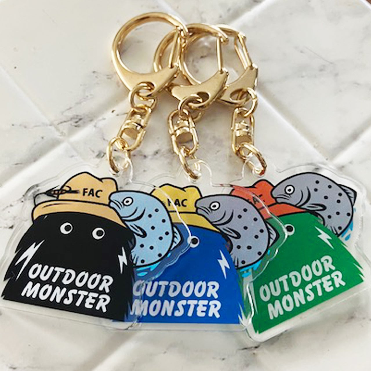 Fish and Camp×アウトドアモンスター アクリルキーホルダー グリーン