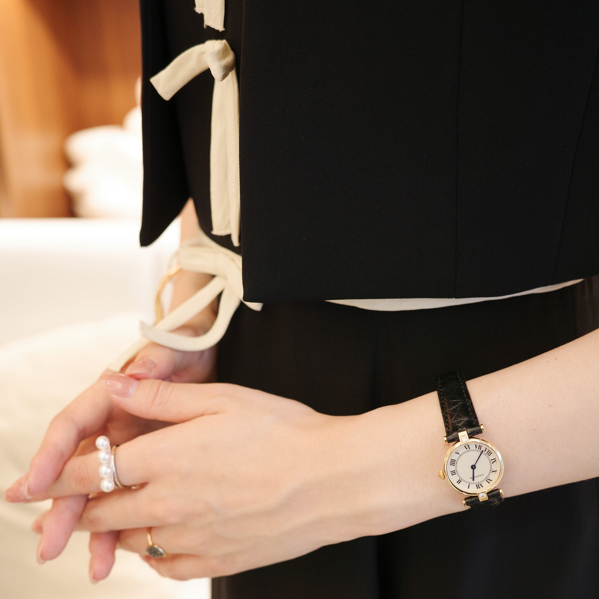 カルティエ ヴァンドーム SM 金無垢 2POINTダイヤ レザー | Ante