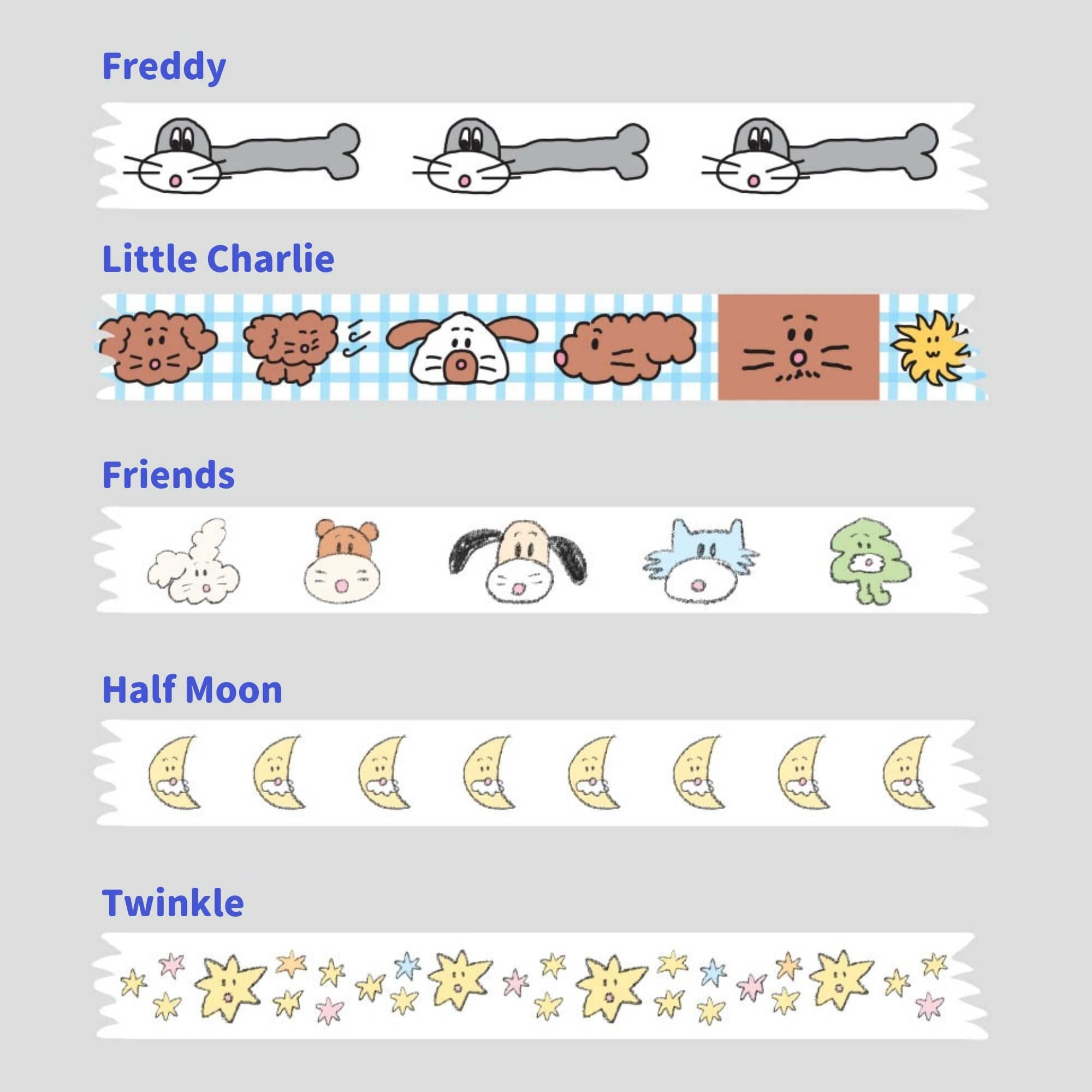 scooty studio] マスキングテープ（全9種） | moim - 韓国雑貨や小物の