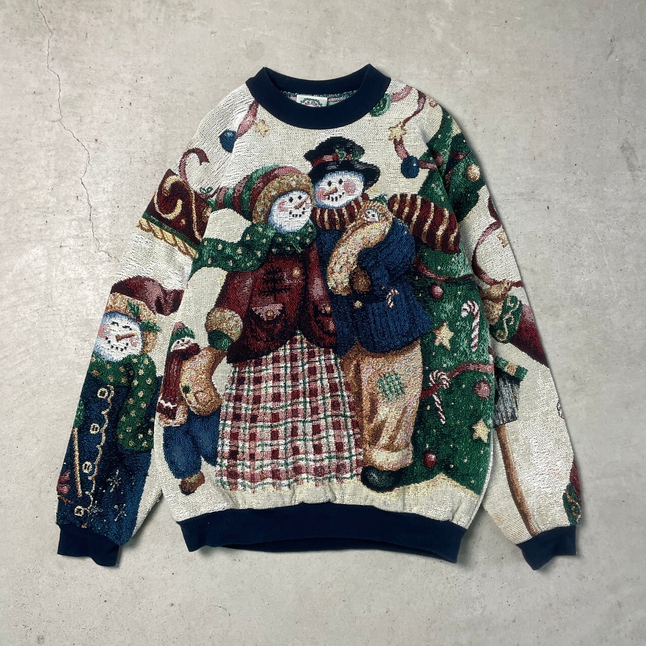 SUGAR STREET WEAVERS USA製 コットンニットセーター クリスマス柄 