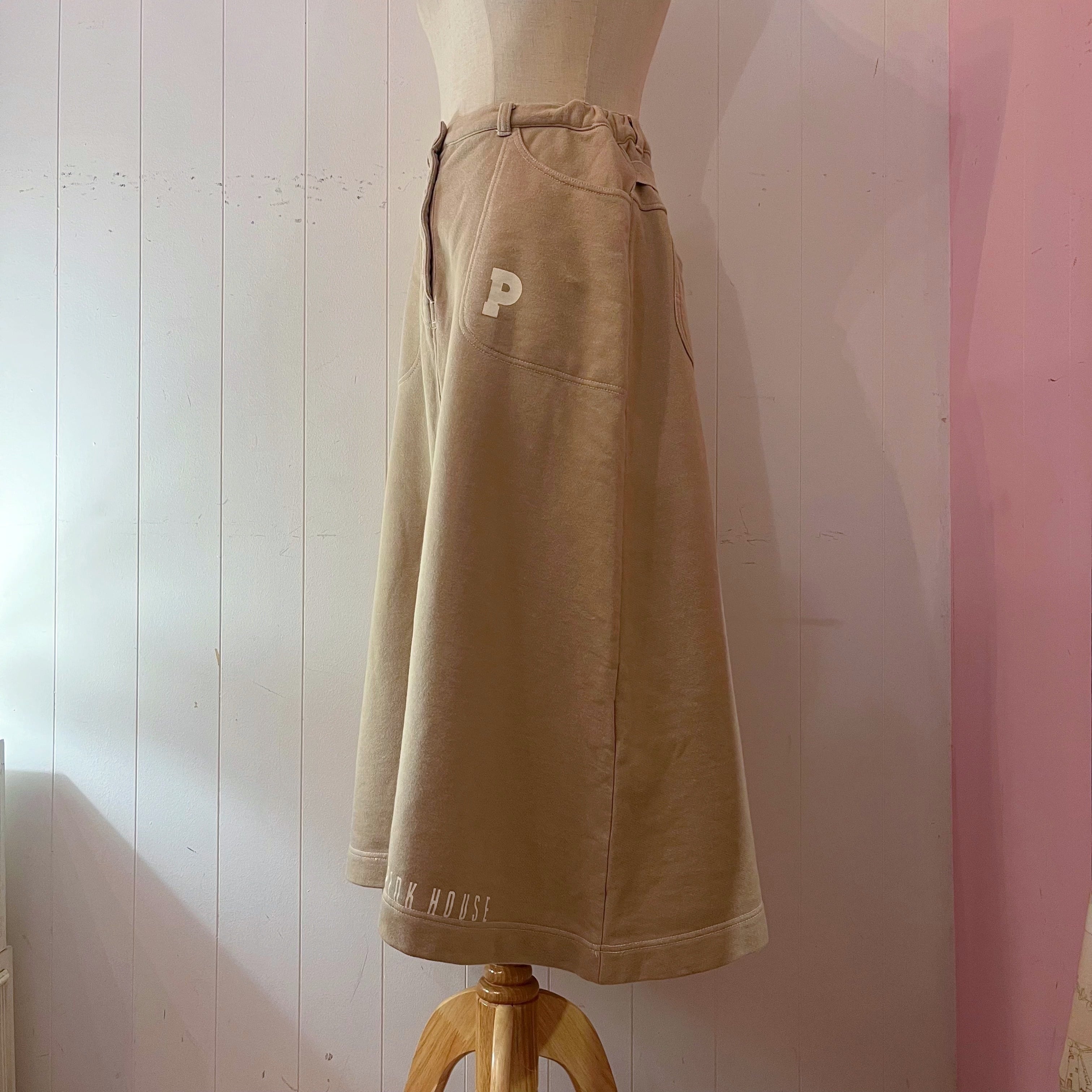 PINKHOUSE / beige sweat ribbon skirt