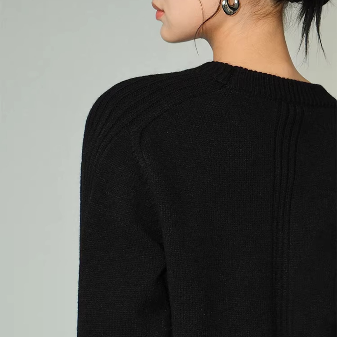 長袖 リブ編み オーバーサイズ ニット 00096・画像11