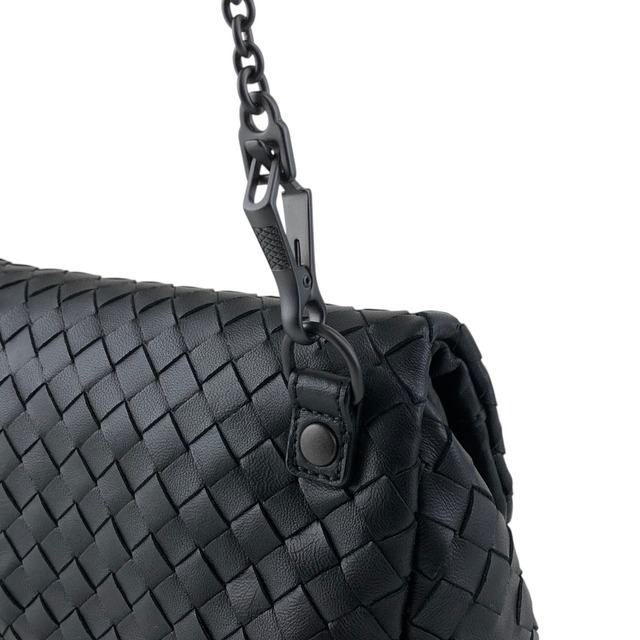 Bottega Veneta ボッテガ・ヴェネタ ショルダーバッグ ブラック イントレチャート レザー チェーン vintage ヴィンテージ オールド 37ps5x