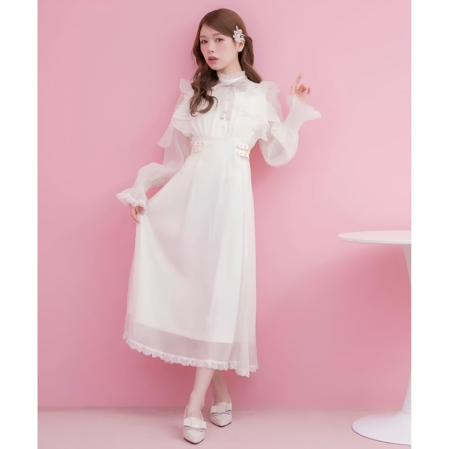 ロリータファッション 大人ガーリーフリルロングワンピース | ロリィタ