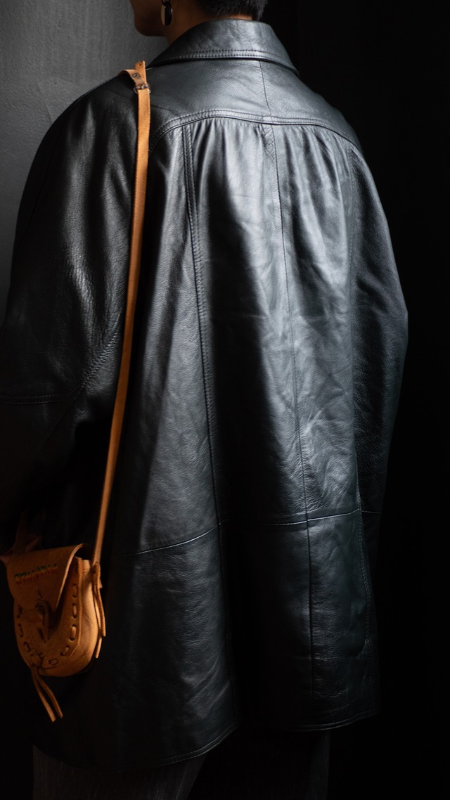 unknown 1980s Leather diamond pattern jacket