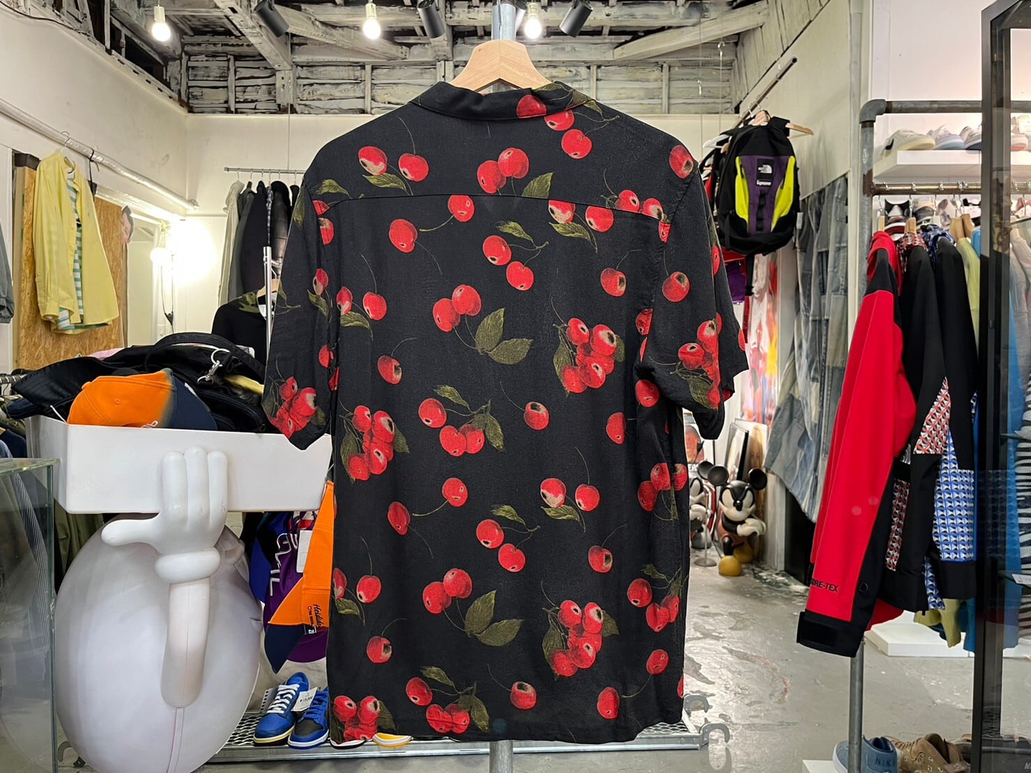 Supreme CHERRY RAYON SS SHIRT BLACK XL