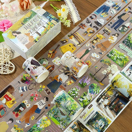 新作☆FT517｜Five Treasure 五宝文創【片刻恬】 型抜き マスキングテープ/ PETテープ 特殊インク 剥離紙付 セット