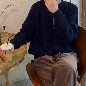 ジップアップシンプルカーディガン　921