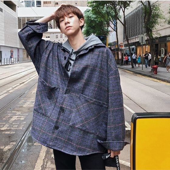 全2色 シャツ チェック オーバーサイズ ビッグシルエット