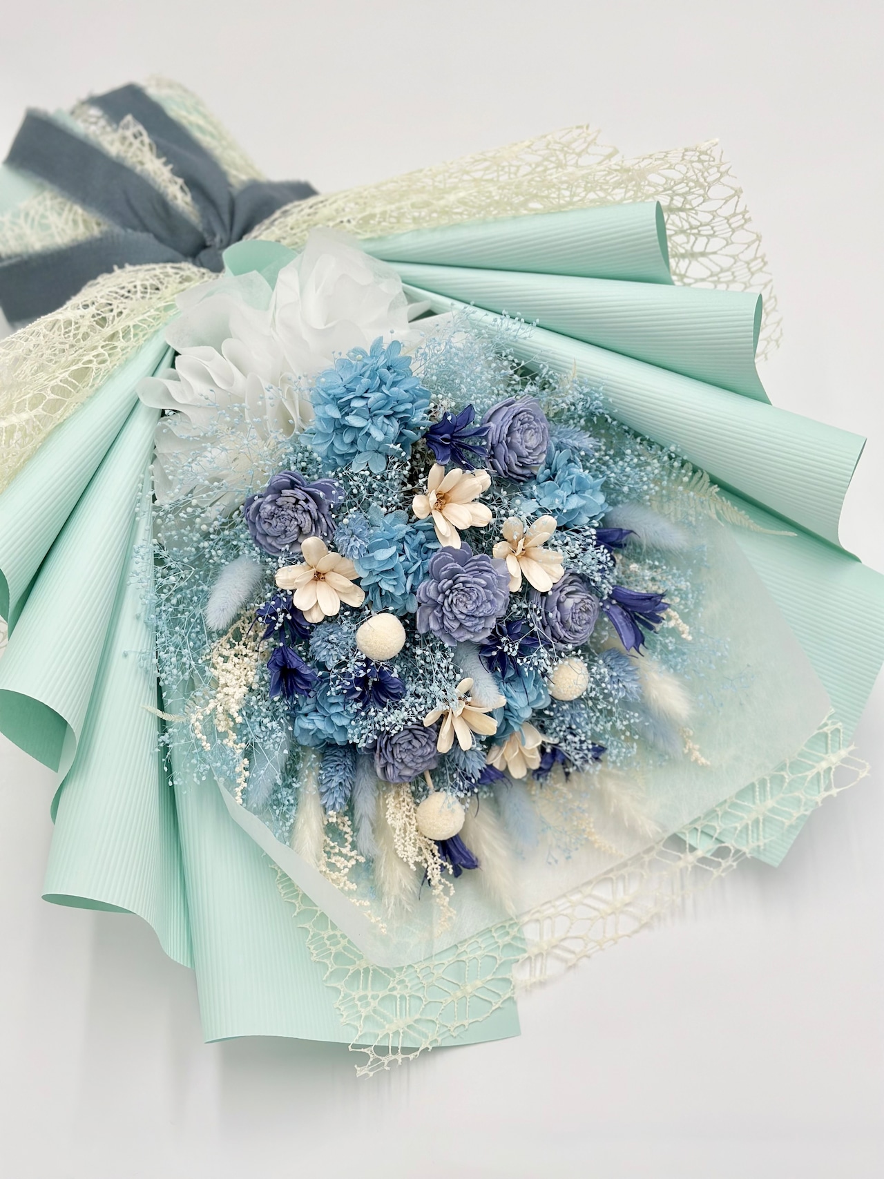 ドライフラワー花束(空色) □Lサイズ 【定番商品】 画像3