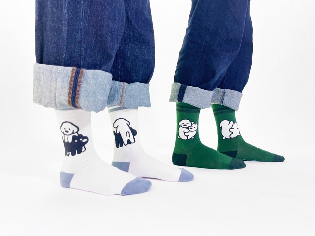 【matsui】SOCKS  ライン グリーン ソックス
