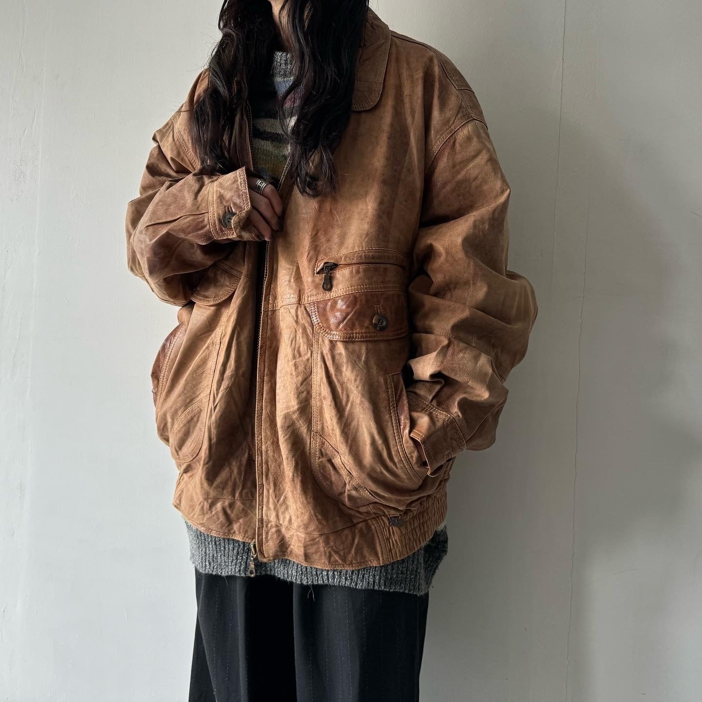 ASGARD- fade brown leather jacket | ROOT online ASGARD- fade brown leather jacket | ROOT online