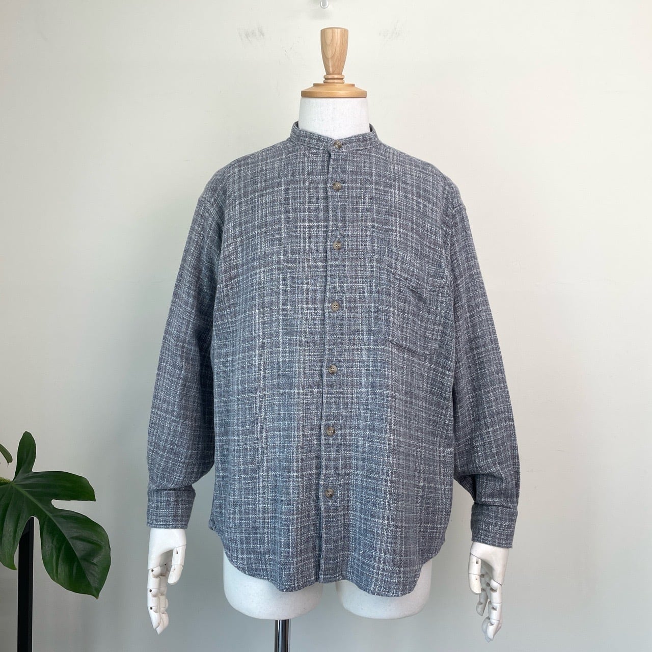 80s 90s NAF NAF シルク 長袖シャツ ヴィンテージ 古着 緑 グリーン