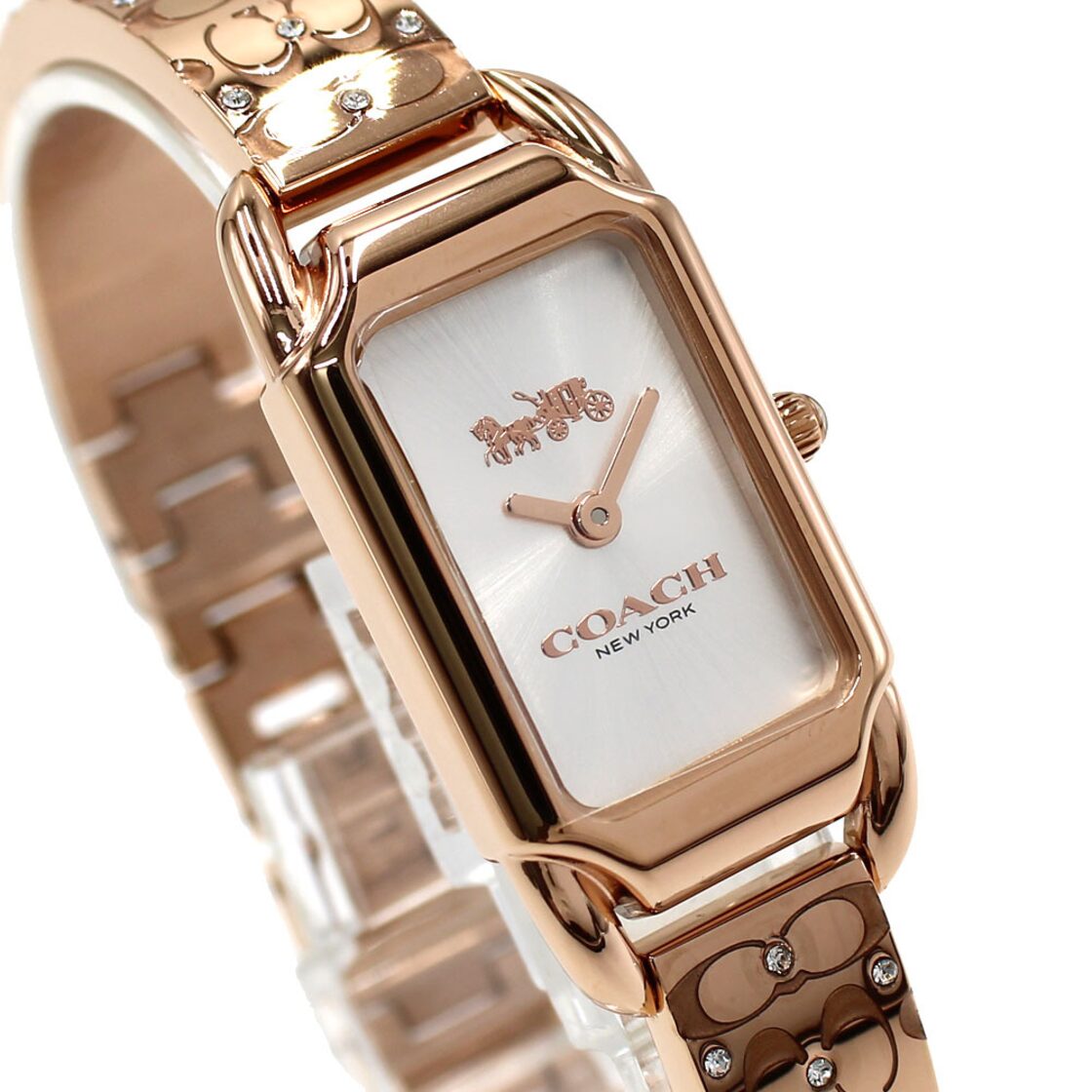 COACH CADIE QUARTZ ANALOG WATCH 14504197 SILVER ROSEGOLD 保証書 