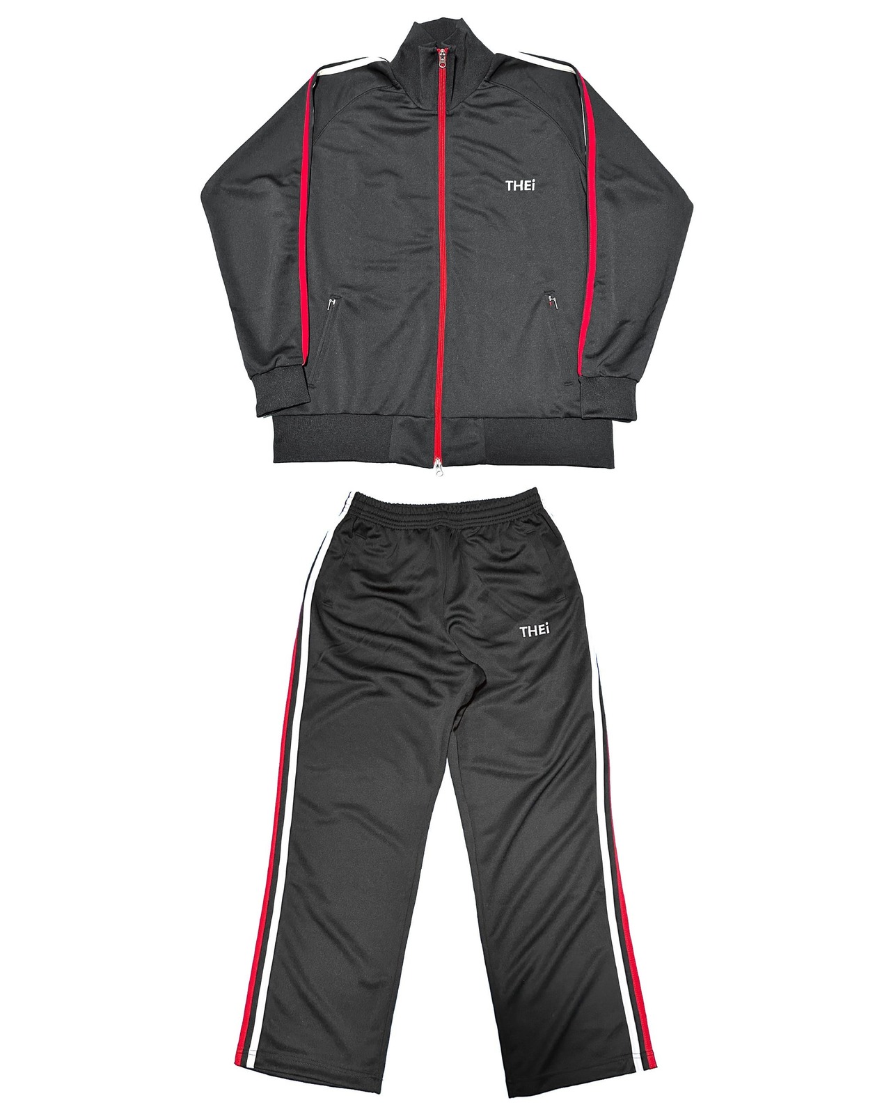 BASIC ONE POINT TRACK JACKET - BLACK / RED / WHITE
