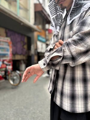 GENIUS CRAft / OMBRE CHECK SHIRT L/S / オンブレーチェックシャツ / ワイドシルェット / ボックスシルエット