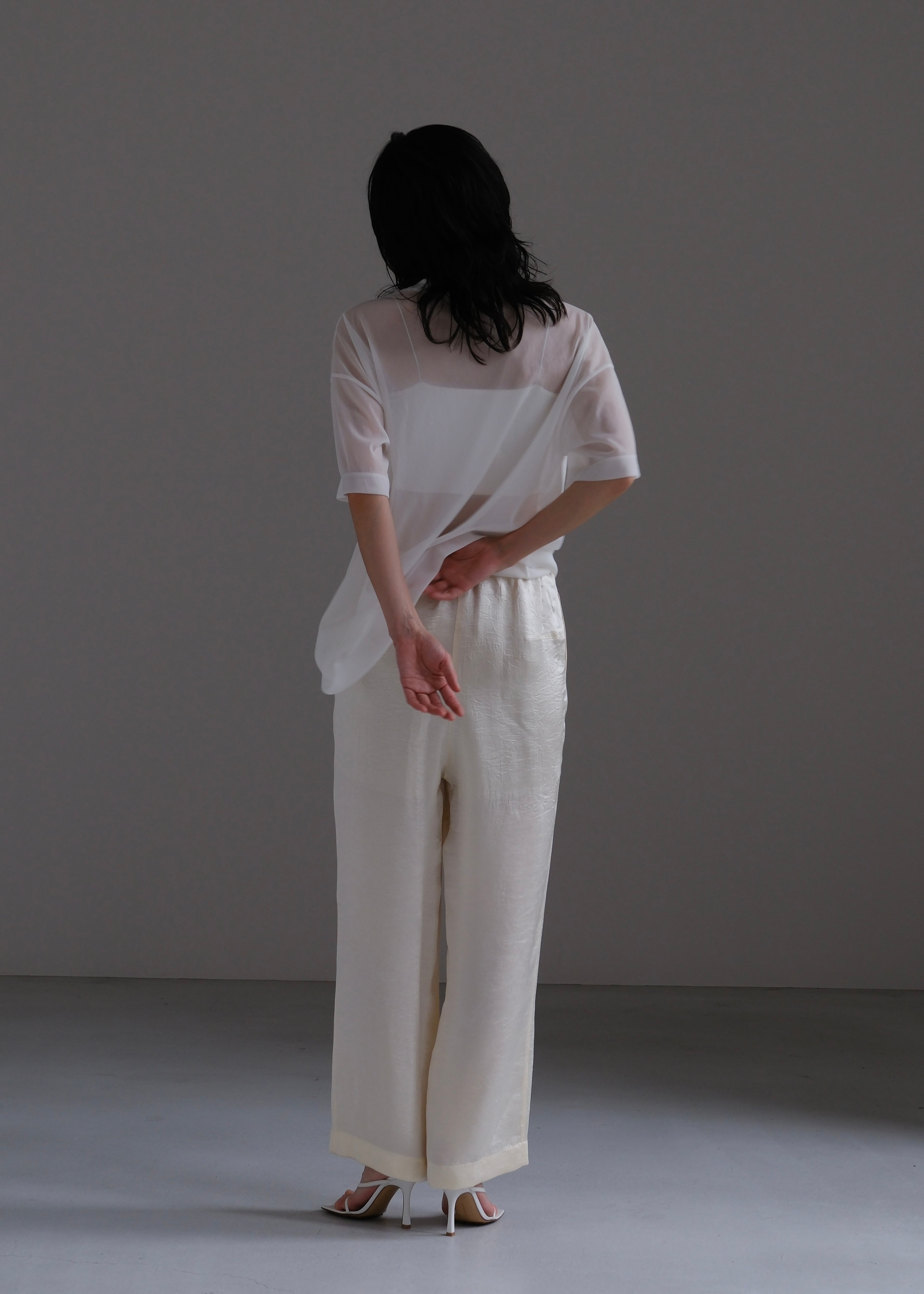 wrinkle satin pants - made in Japan - | aéré
