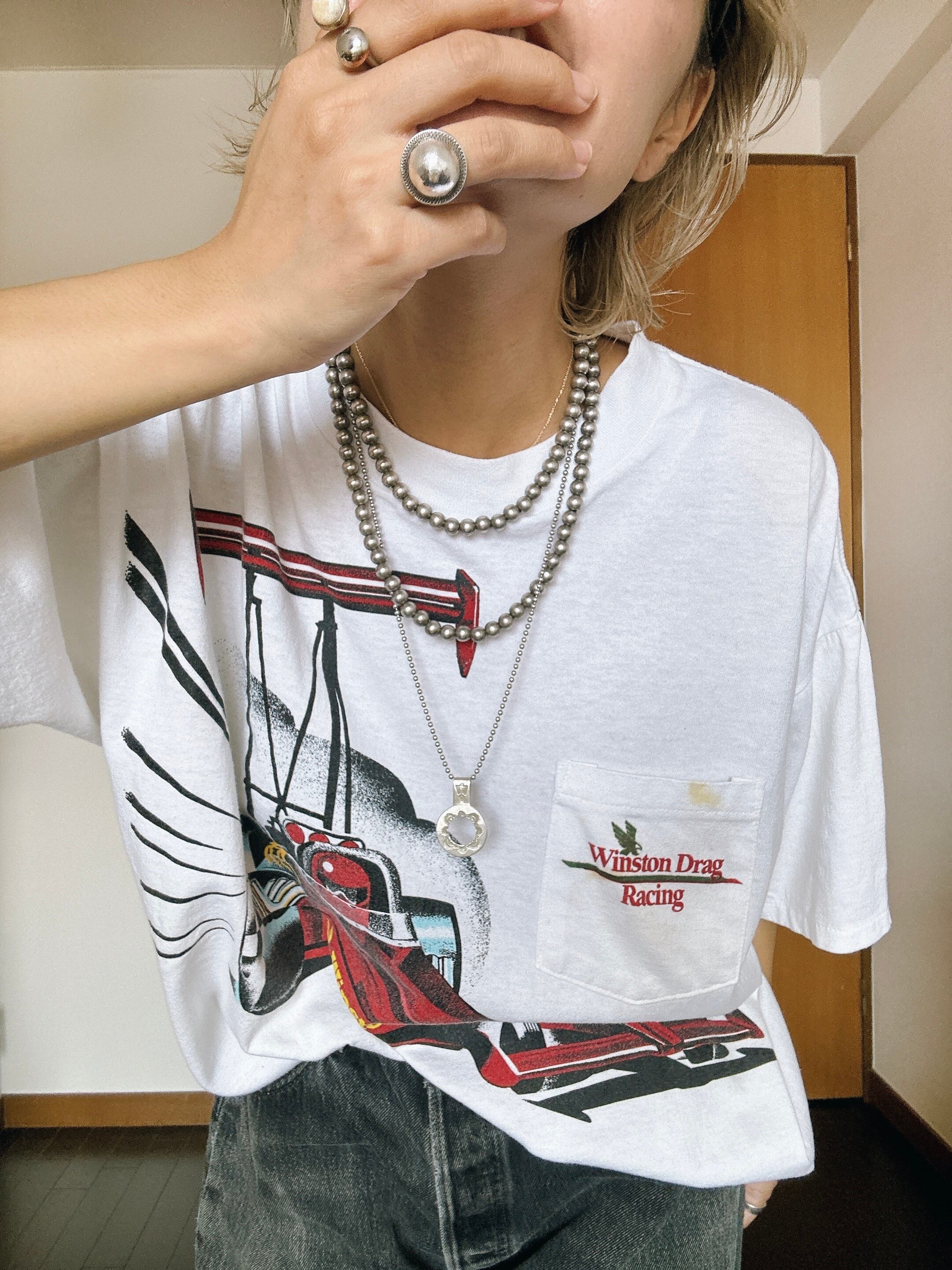 (CS1601)90’s Winston Drag Racing pocket T-shirt made in USA