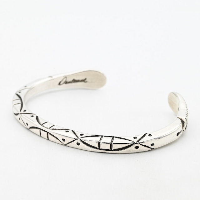 Notched Design Square Navajo Bangle / USA