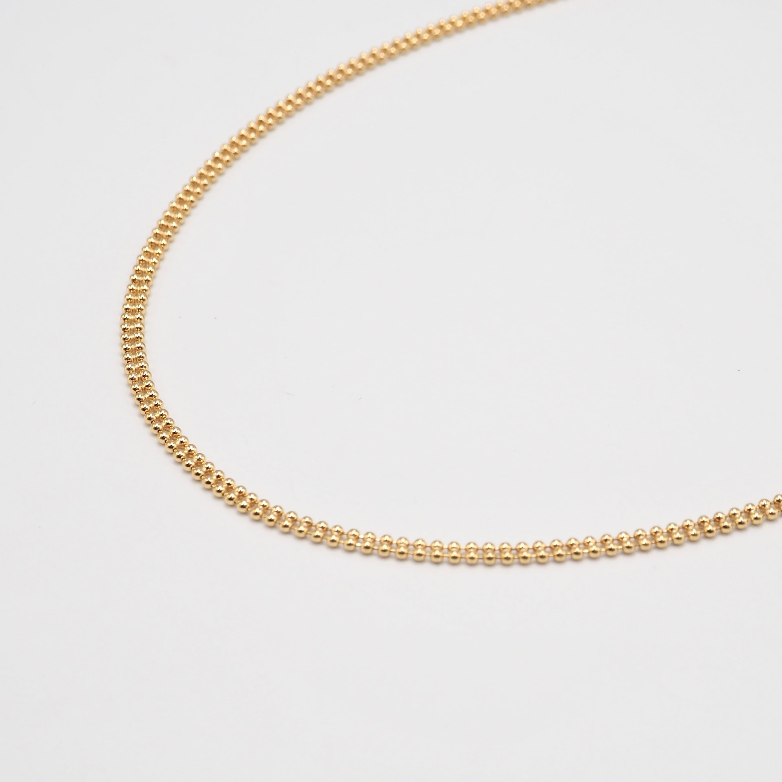 3/15掲載 K18 ダブルボールチェーン ネックレス ゴールド