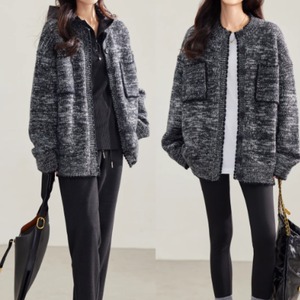 ルーズニットモノトーンカーディガン W01058