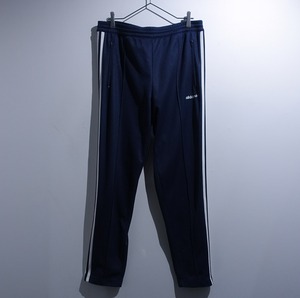 "adidas" Navy Logo 3-Stripe Center Pleated Design Track Pants