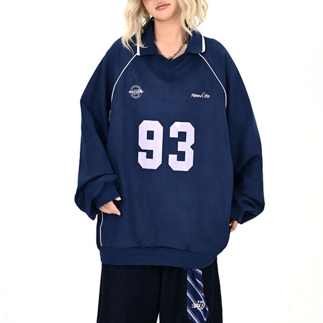 uniform color polo sweatshirt　ユニフォームカラーポロスウェットシャツ　J1329