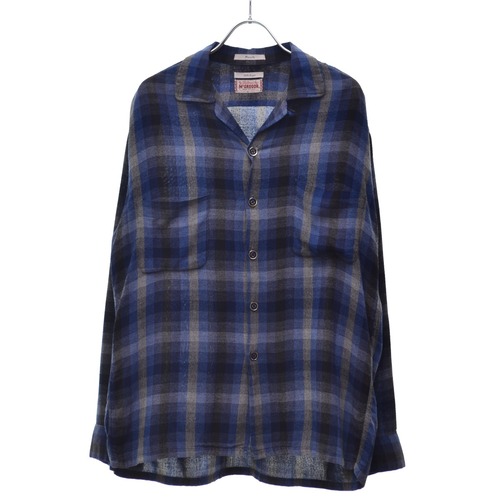 McGREGOR / マクレガー 60s Flannella レーヨン チェック 開襟 オープンカラー長袖シャツ