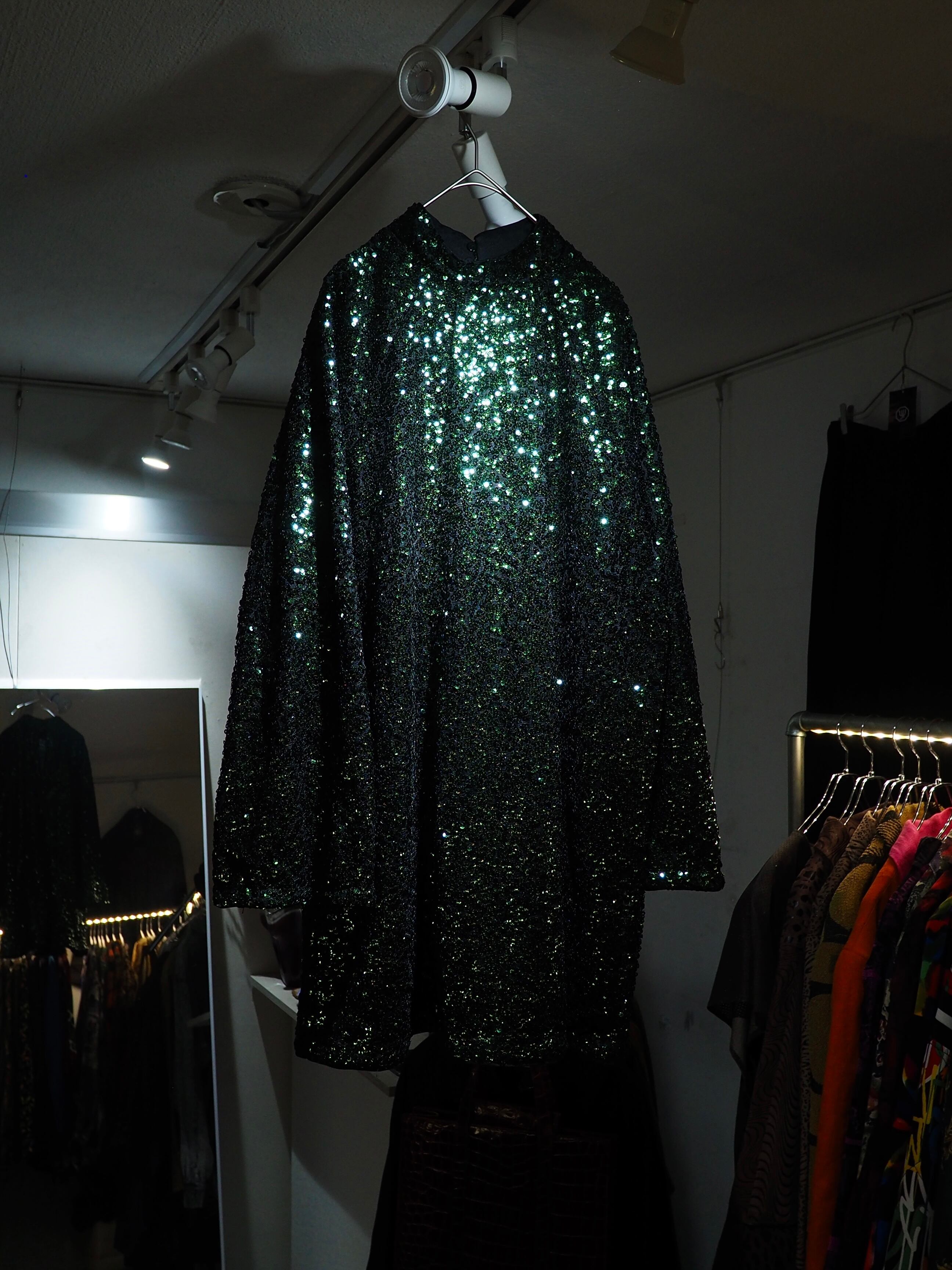 Beautiful Flip sequins Embroidery long sleeve Mock neck