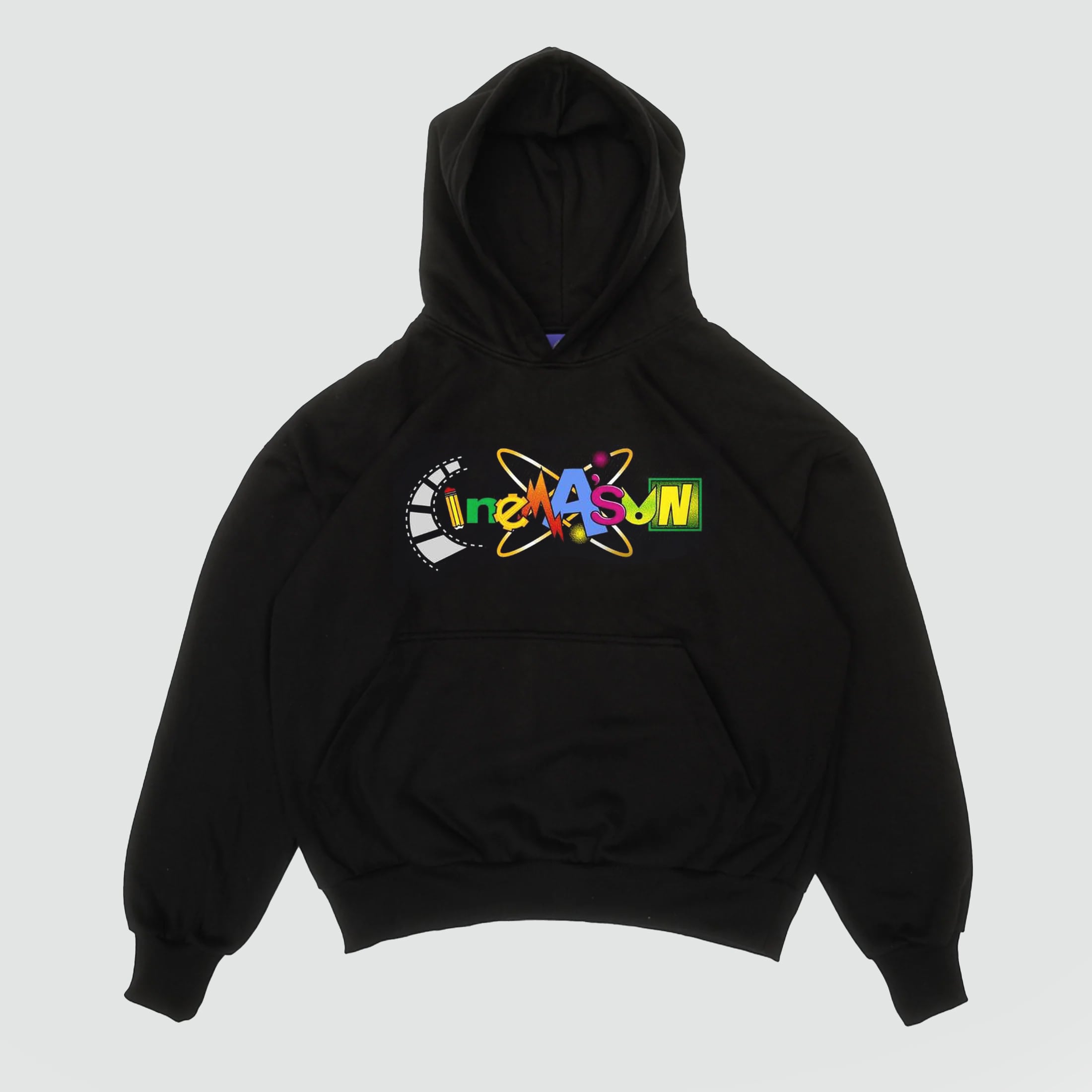 ★MAINBOOTH★Cinema Sweatshirt(BLACK)★正規品/韓国直送料込 Black Hoodie Cinemasun 90s Logo Sweatshirt | cinemasun