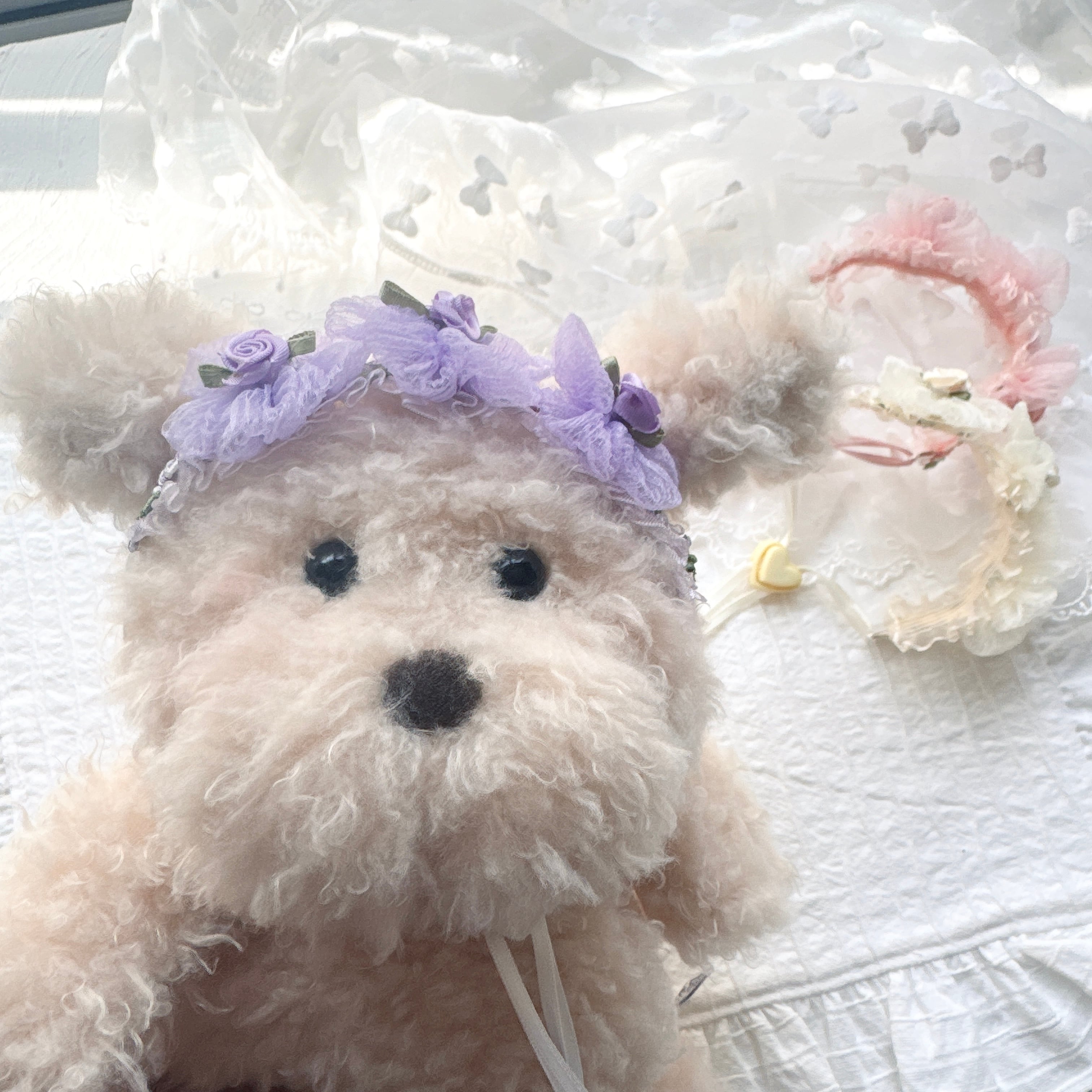 シフォンお花の ヘッドドレス