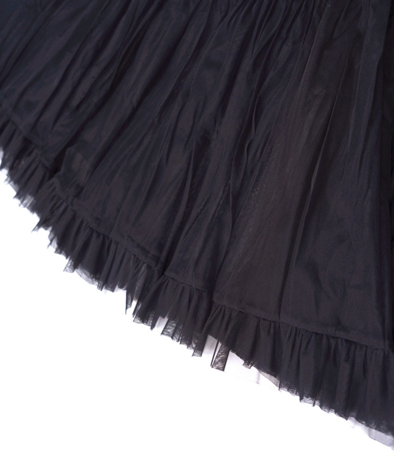 ロゴプリーツドレーピングスカート (BLACK)　CQ-49028