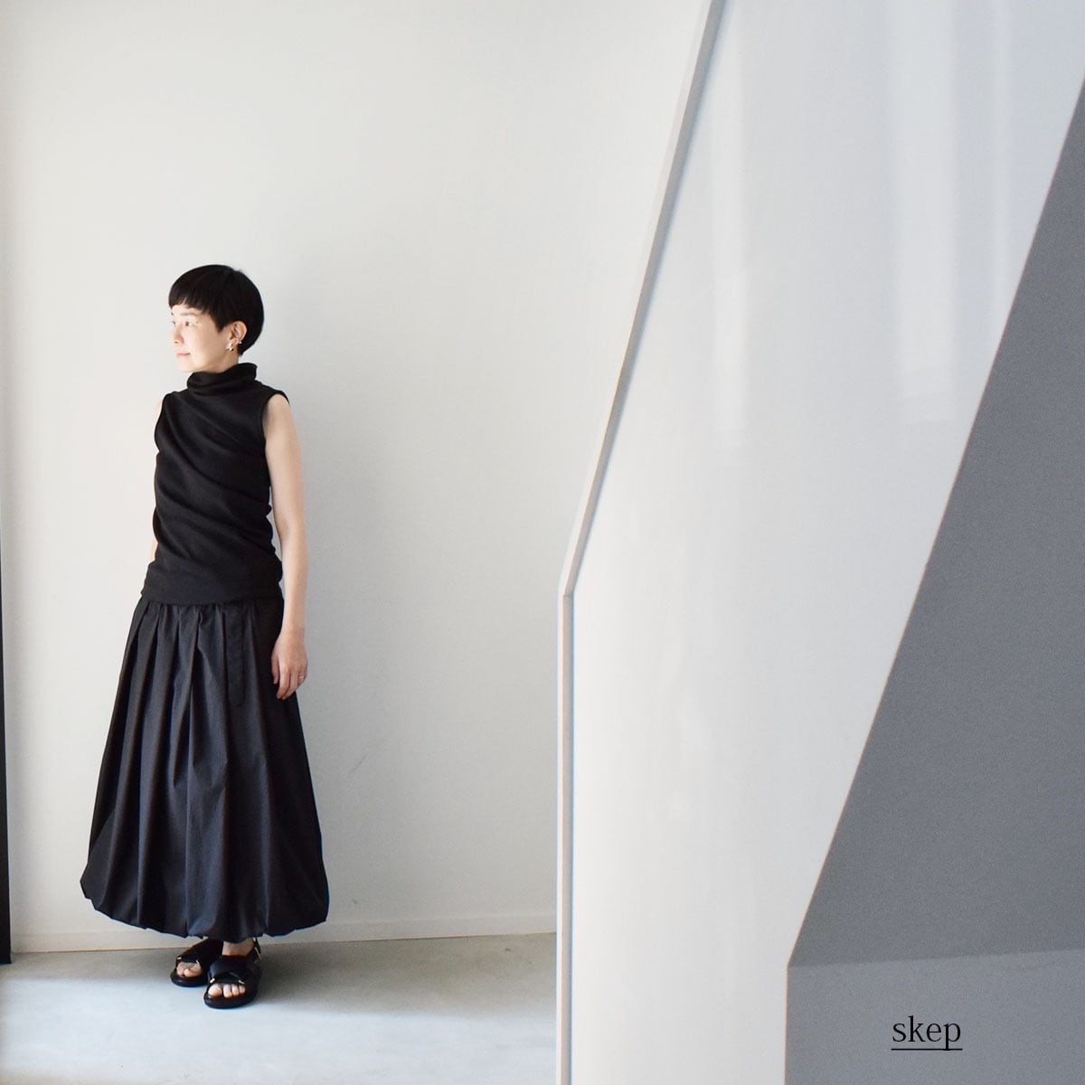 【値下】skep/スケップ　バルーンスカート　紺【SK33STNV】サイズL バルーンスカート：黒［SK33STBK］ | skep-online shop