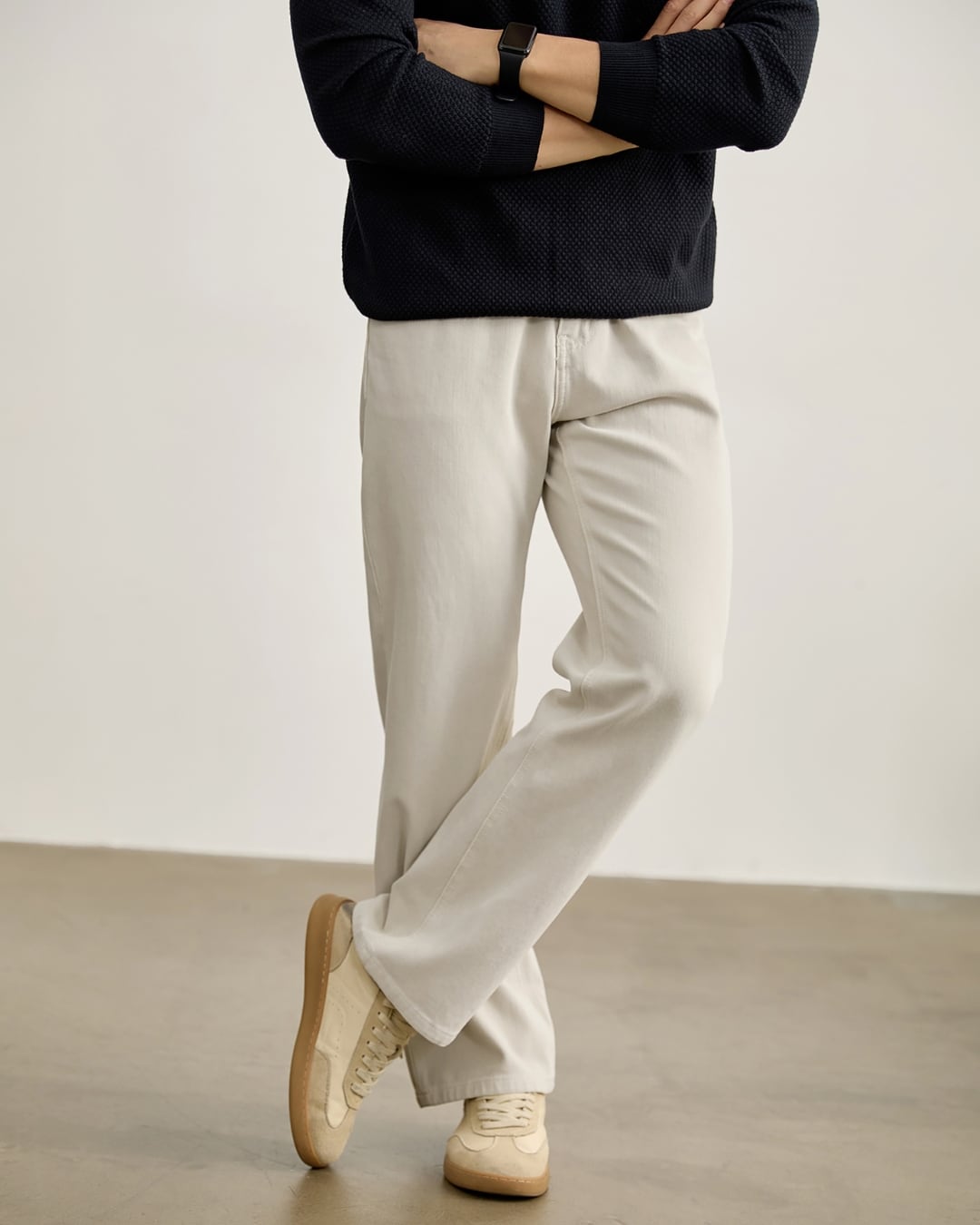 ウォッシュドコットン リラックスデニム A0035