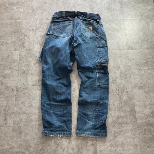00s メキシコ製 デニム ダブルニー Carhartt EB229 36×32 詳細写真2