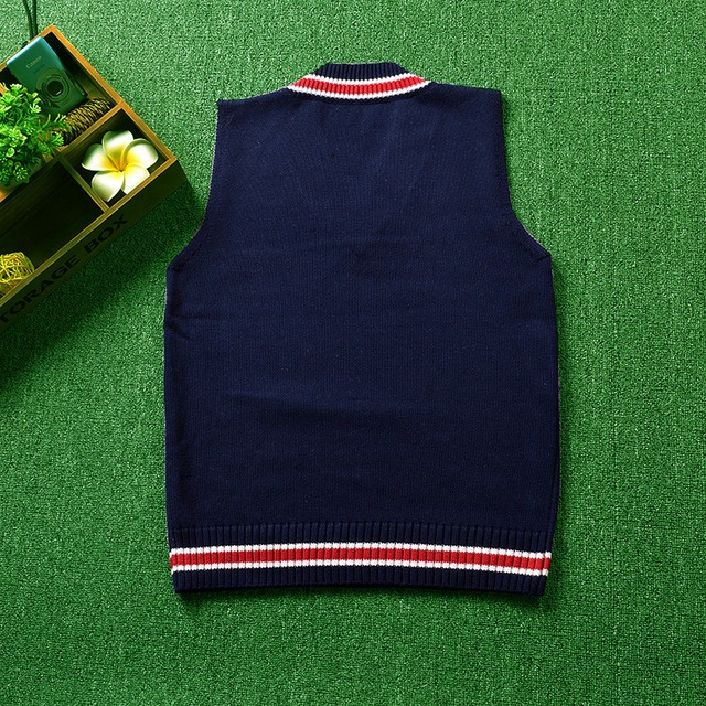 カレッジ風　ニットベスト　