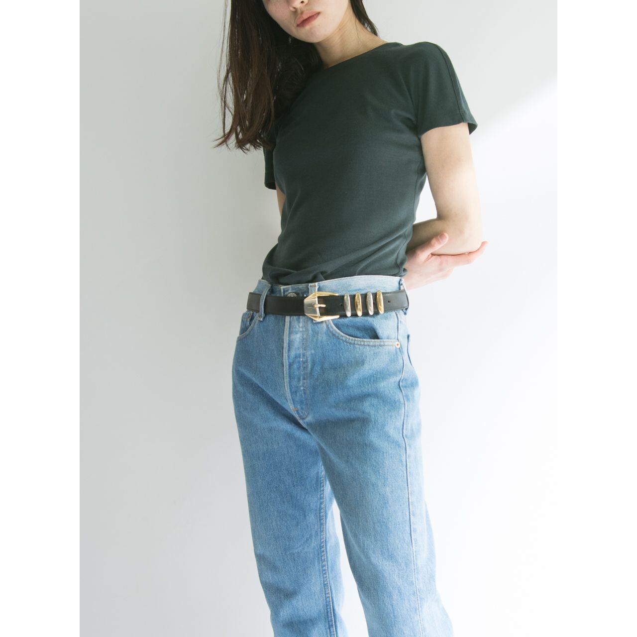 GIANNI VERSACE】Made in Italy buckle leather belt（ジャンニ