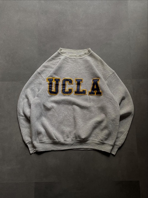 UCLA カレッジ スウェット グレー ラグラン ワッペンロゴ 古着
